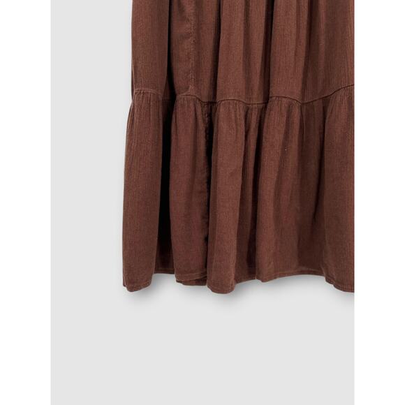 Aerie Brown Tiered Cottagecore Boho Maxi Skirt Size Medium - Picture 3 of 5
